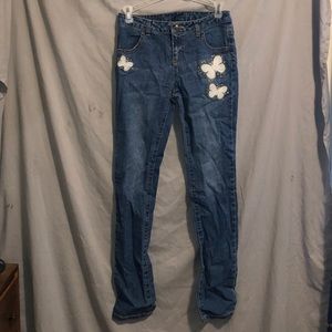 butterfly button up jeans